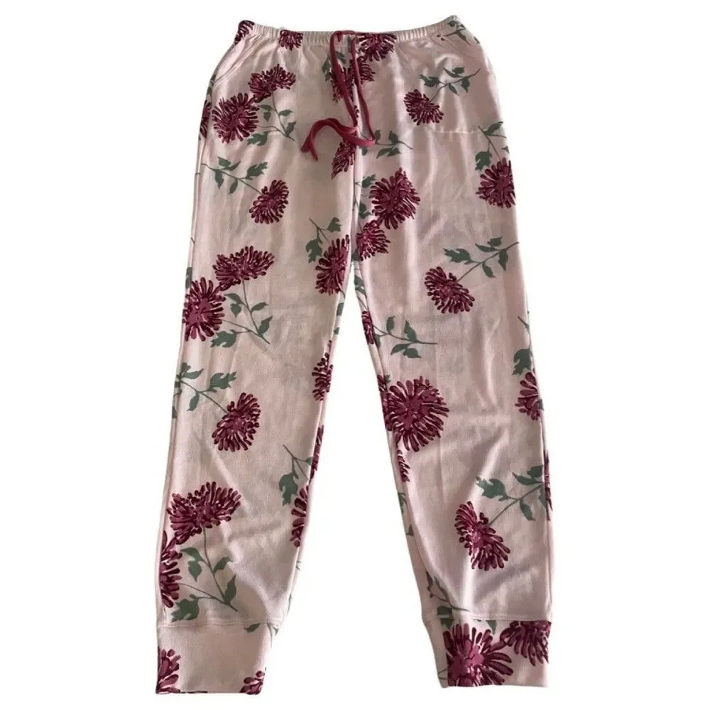 Kate Spade New York Two Piece Floral Blooming Mums Brushed Pajamas